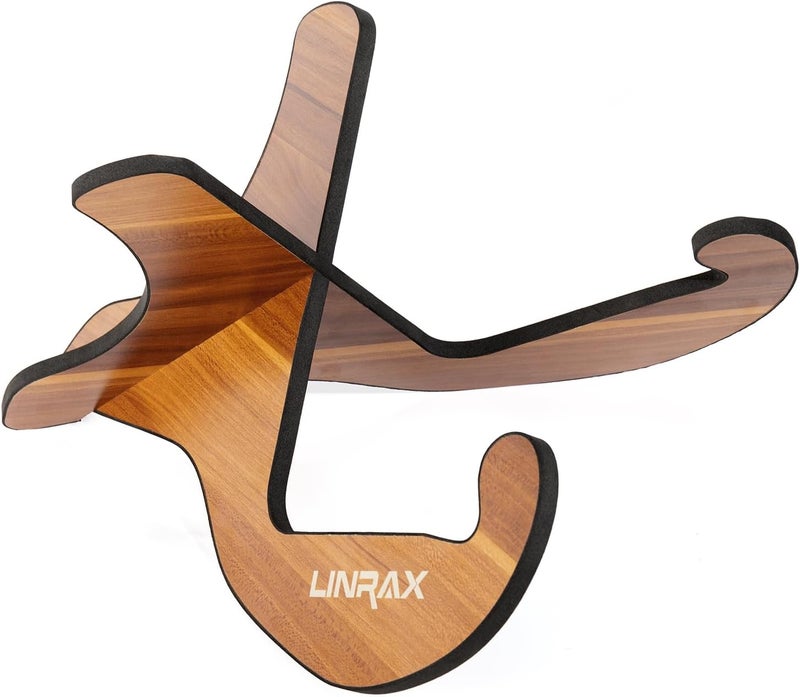 LINRAX GS1 Guitar Stand Floor, Universal Wooden Stand X-Frame, Guitar Holder with Soft Rubber for Acoustic Guitar Classical Guitar Electric Guitar Bass Ukulele Mandolin and More, Guitar Accessories - Image 1